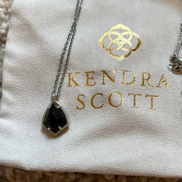 Kendra Scott Black Pendant Necklace with Silver Chain - Picture 2 of 2